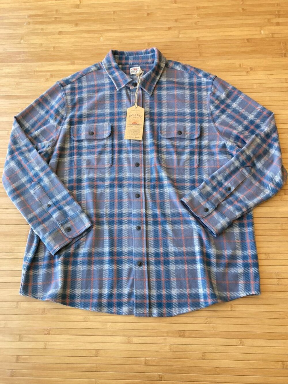 Faherty Legend Sweater Shirt Button Up Mens 2XL Three Lakes Plaid NWT